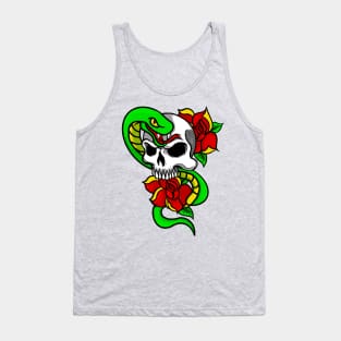 Skull, Roses, and Snake Tank Top